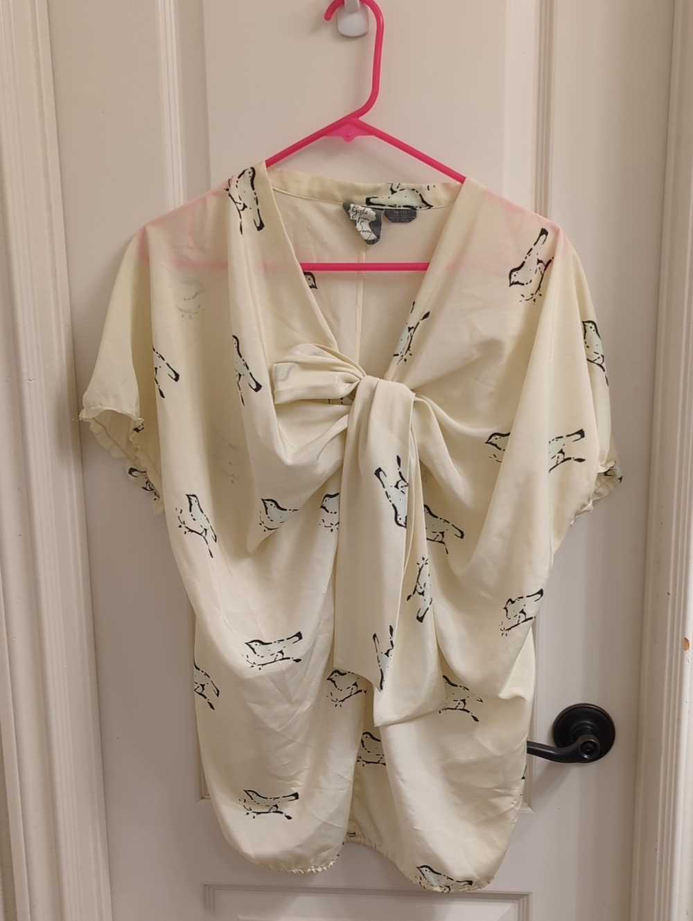 Anthropologie Girls From Savoy Bird Bow Blouse